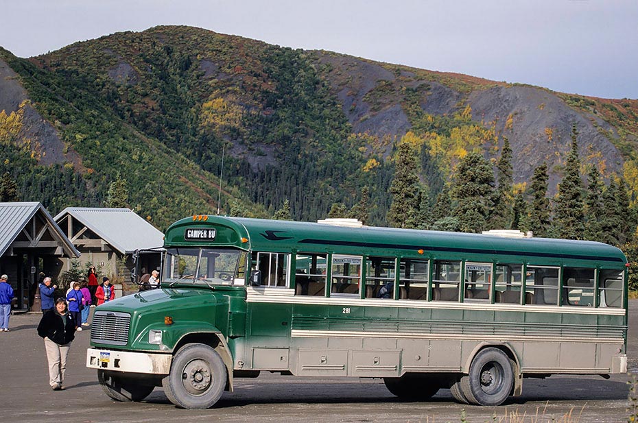 Transportbus im Nationalpark, Denali-Nationalpark, National Park - Shuttle Bus
