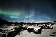 Abiskojakka-Canyon and Northern Lights in winter