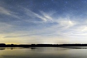 Sternenhimmel ueber einem See, Oberlausitz  -  Sachsen, Starry sky over a lake