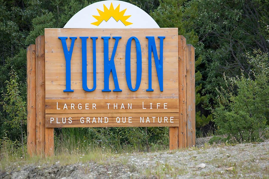 Willkommen im Yukon Territory, Cassiar Highway - Kanada, Welcome in Yukon Territory