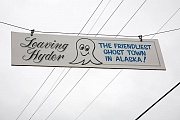 Abschiedsschild von Hyder, Hyder - Alaska, Place name sign from Hyder