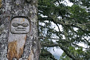 Tlingit-Indianer, leider sprechen nur noch wenige Angehoerige dieses Volks die urspruengliche NA-DENÃ-Sprache  -  (Das Symbol bedeutet - Der Bote oder Waechter), A KAX ADELIX SITEE, Tlingit, unfortunately only a few members of this people still speak the original NA-DENÃ language  -  (This symbol means - The Messenger or Sentry)