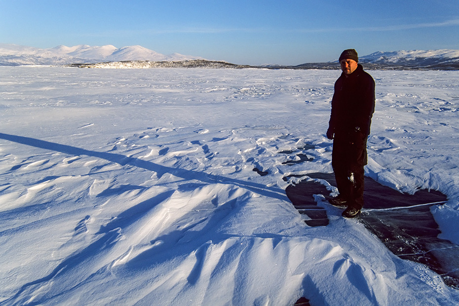 Auf dem zugefrorenen Tornetraesk-See, Abisko Nationalpark - Schweden, At the freeze up Tornetraesk Lake